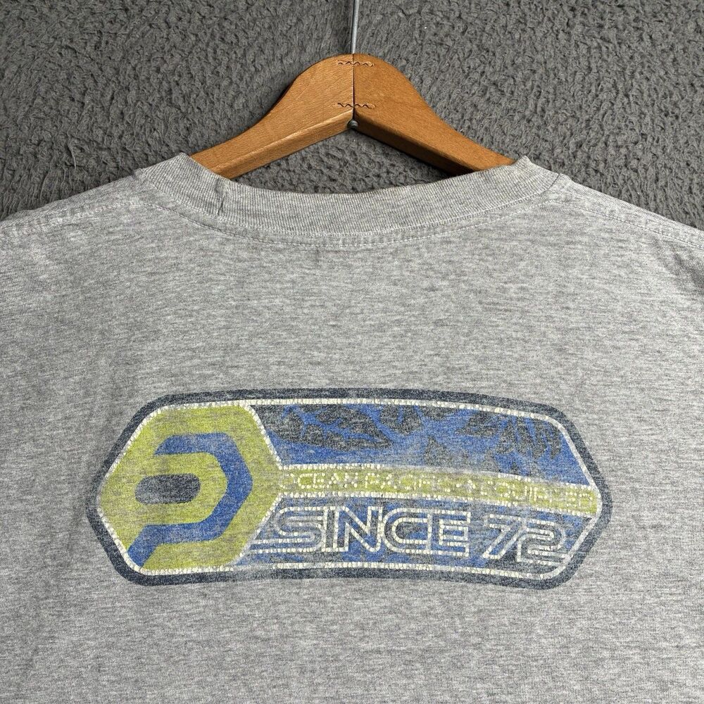 VINTAGE Ocean Pacific Men XL Gray OP 90s T-Shirt USA Made Surf Skate Grunge